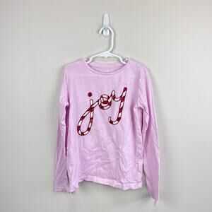 Crewcuts Pink Candy Cane Joy T-Shirt M 8-9